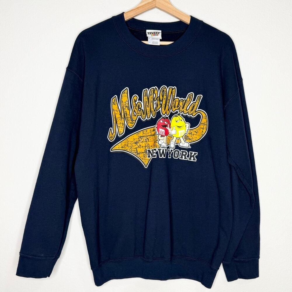 M&M'S World Navy Blue Crewneck Sweatshirt Size Medium